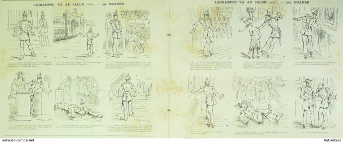 La Caricature 1883 n°180 Le Crampec au salon Croquis militaires Draner Théâtre de Gif Robida