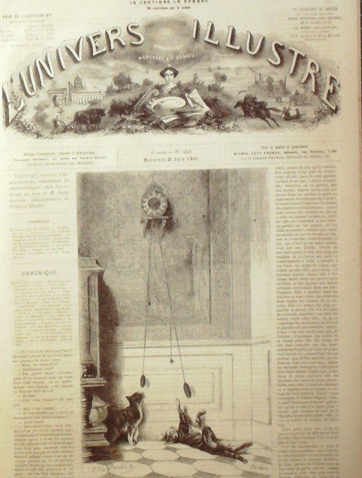 L'Univers illustré 1865 # 443 Sardaigne Cagliari Sausset pêche du thon Paraguay lac Araguay