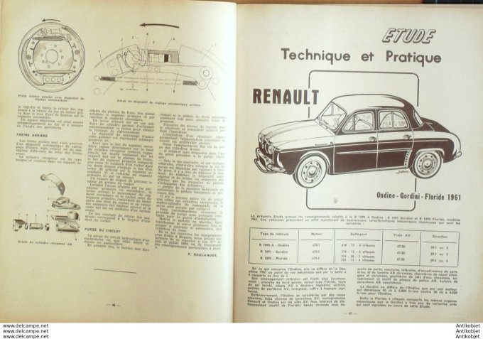 Revue Technique Automobile Renault 8 Gordini Ondine Floride Citroën 2cv 4x4 181#1961