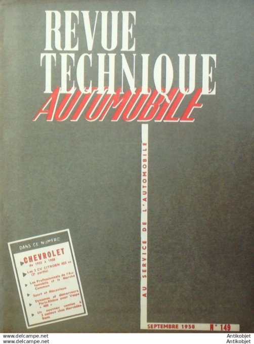 Revue Technique Automobile Chevrolet 55-58 Citroën 2cv 425cc Vespa 400 149#1958