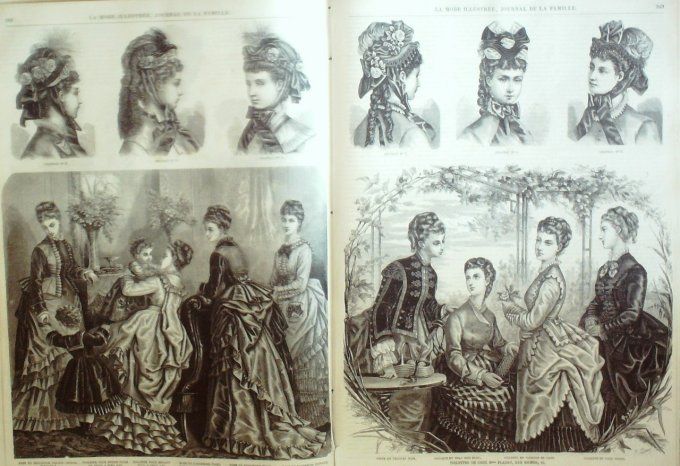 Journal Mode illustrée 1873 # 44 Coiffures de théâtre