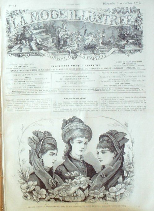 Journal Mode illustrée 1879 # 44 Chapeaux de deuil 