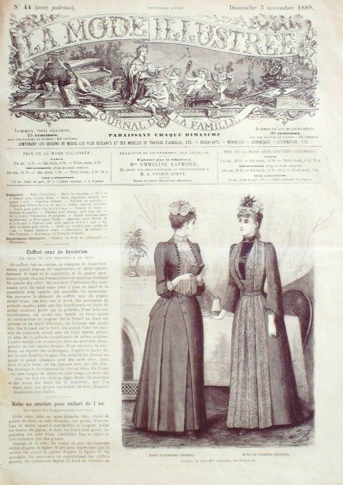 Journal Mode illustrée 1889 # 44 Toilettes de chambre