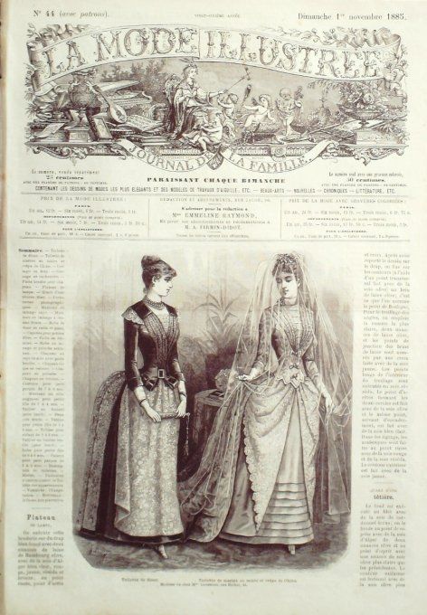 Journal Mode illustrée 1885 # 44 Toilettes de dîner & mariée