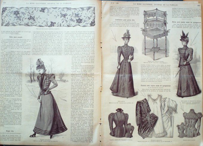 Journal Mode illustrée 1897 # 44 Robe de promenade