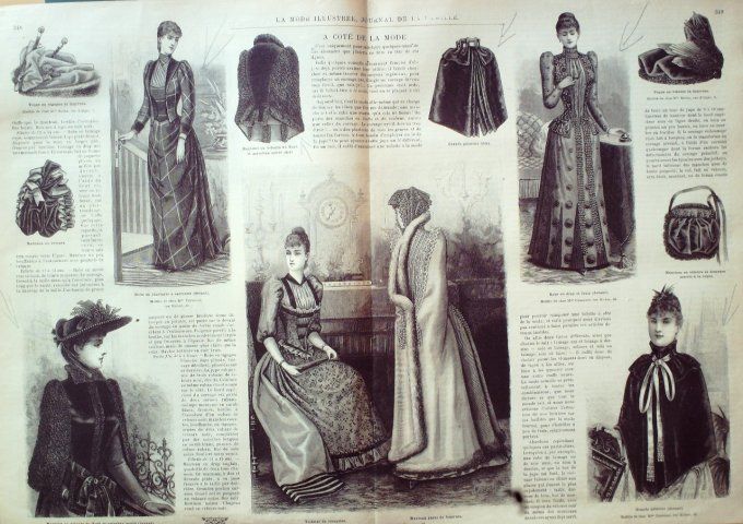 Journal Mode illustrée 1890 # 44 Robe en brocard & en drap