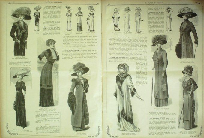 Journal Mode illustrée 1910 # 44 Manteau de visites