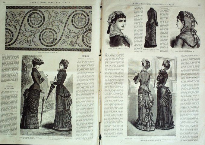 Journal Mode illustrée 1881 # 44 Robe lainage & satin 