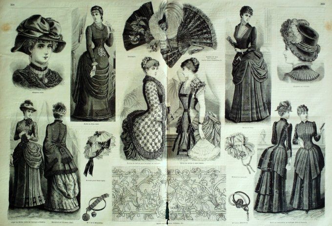 Journal Mode illustrée 1883 # 44 Robes en satin & mousseline