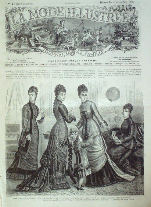 Journal Mode illustrée 1877 # 44 Robes en bourrette & vigogne