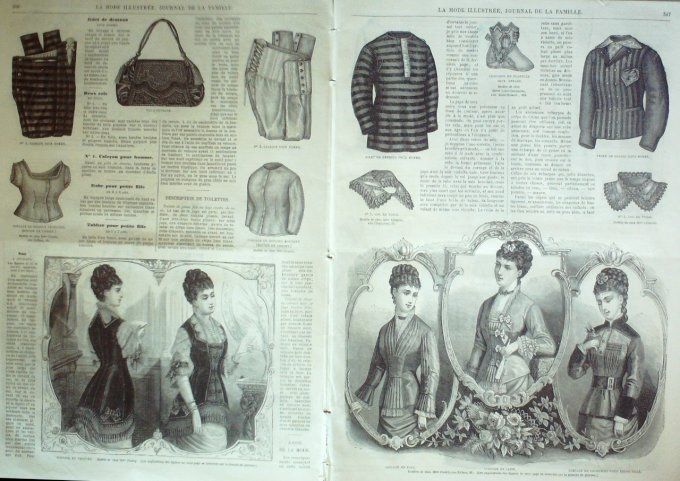 Journal Mode illustrée 1877 # 44 Robes en bourrette & vigogne