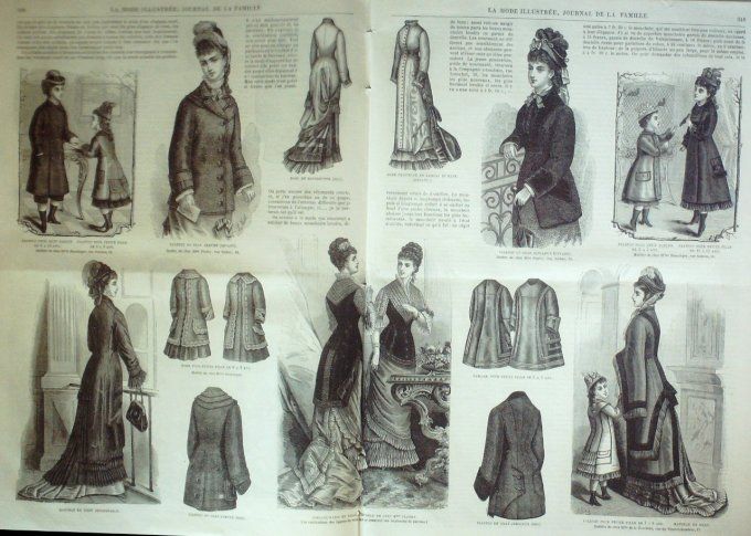 Journal Mode illustrée 1877 # 44 Robes en bourrette & vigogne