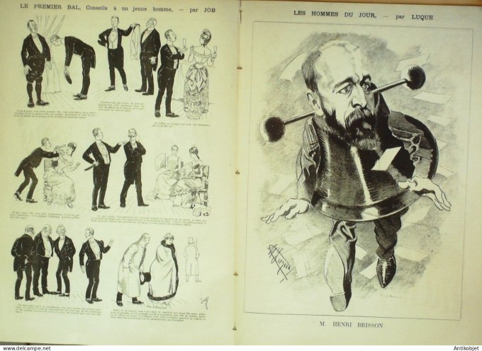 La Caricature 1884 n°256 Premeir bal Job Brisson par Luque Trock