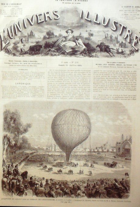 L'Univers illustré 1865 # 450 Lyon (69) Constantinople Roi Egypte Argentine Buenos-Aires