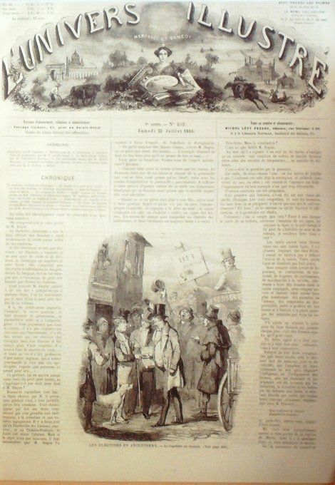 L'Univers illustré 1865 # 452 Schaffouse Angleterre élections Russie St-Pétersbourg la Néva 