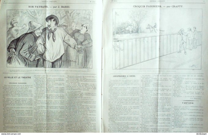 Le Journal Amusant 1891 n°1802 Coulisses de l'Art affaire Balandard bataille des fleurs de mi-Carême