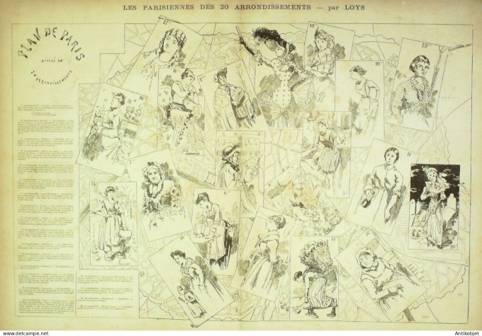 La Caricature 1881 n°  55 Agenda des familles Robida les parisiennes loys Draner