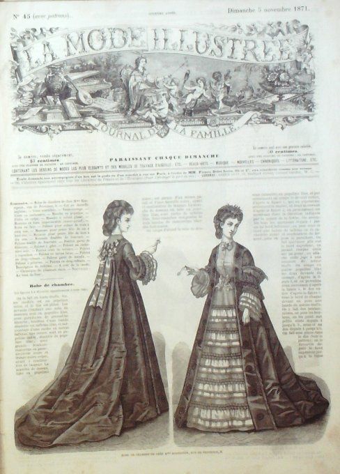 Journal Mode illustrée 1871 # 45 Robe de chambre