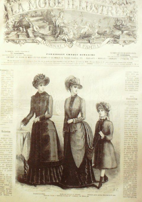 Journal Mode illustrée 1883 # 45 Paletot en drap & robe velours