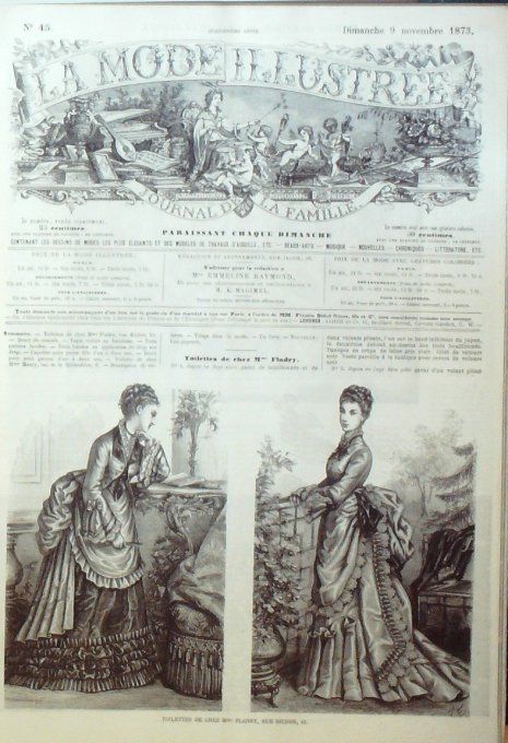 Journal Mode illustrée 1873 # 45 Toilettes de sorties