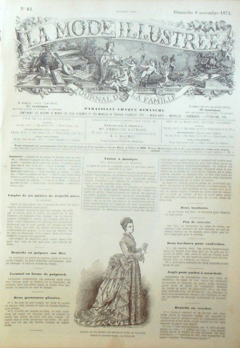 Journal Mode illustrée 1874 # 45 Robe en dentelle