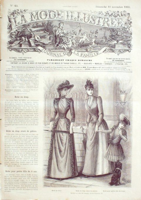 Journal Mode illustrée 1889 # 45 Robes en drap