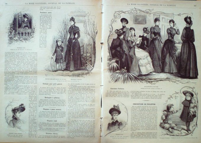 Journal Mode illustrée 1889 # 45 Robes en drap