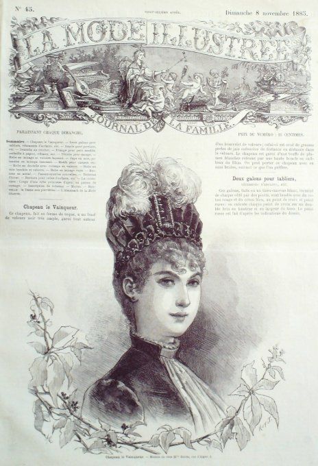 Journal Mode illustrée 1885 # 45 Chapeau le vainqueur