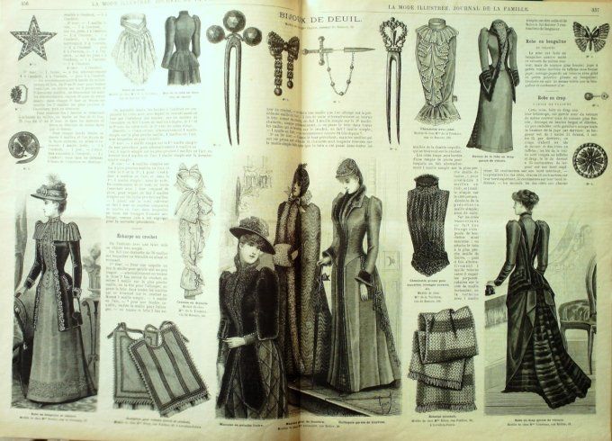 Journal Mode illustrée 1891 # 45 Robe en tissu