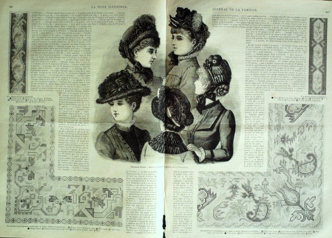 Journal Mode illustrée 1883 # 45 Paletot en drap & robe velours