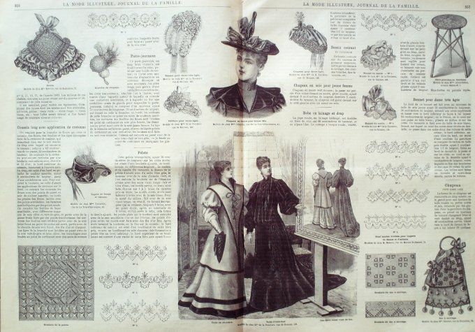 Journal Mode illustrée 1893 # 45 Robes en Bengaline & velours