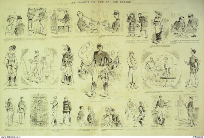 La Caricature 1880 n°  3 Nana Les plaisirs de l'hiver Robida Draner Négro Trick