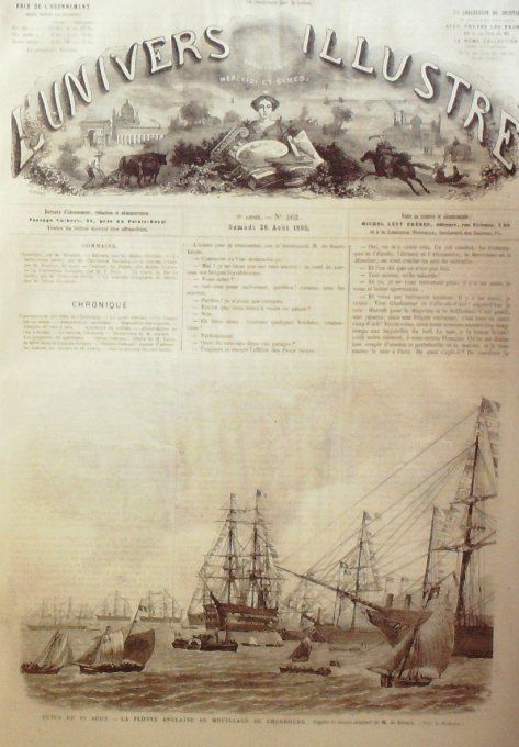 L'Univers illustré 1865 # 462 Cherbourg (15) Berlin Ecosse Cornemusier Népal Khrishna Laos Tenasseri