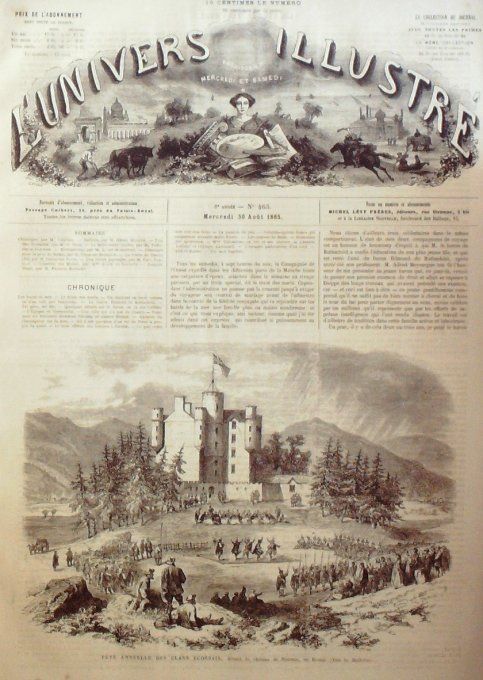 L'Univers illustré 1865 # 463 Ecosse Braemar Japon litière Russie Koenigsberg Joaquim Perez