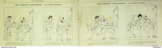 La Caricature 1883 n°162 Une soeur de lait essai malheureux Draner Caran d'Ache Trock