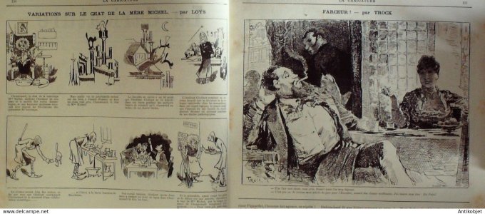 La Caricature 1883 n°174 Retour du Moyen-âge Robida Sorel Trock Loys