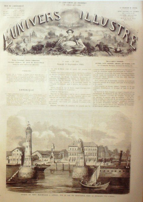 L'Univers illustré 1865 # 466 Lindau Constance Inde Calcutta Sheffield Jérusalem Tomas Becket