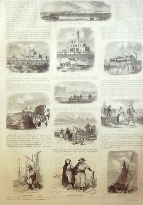 L'Univers illustré 1865 # 467 Syrie pêcheurs d'éponges Pays-Bas Ostende Pérou Lima 