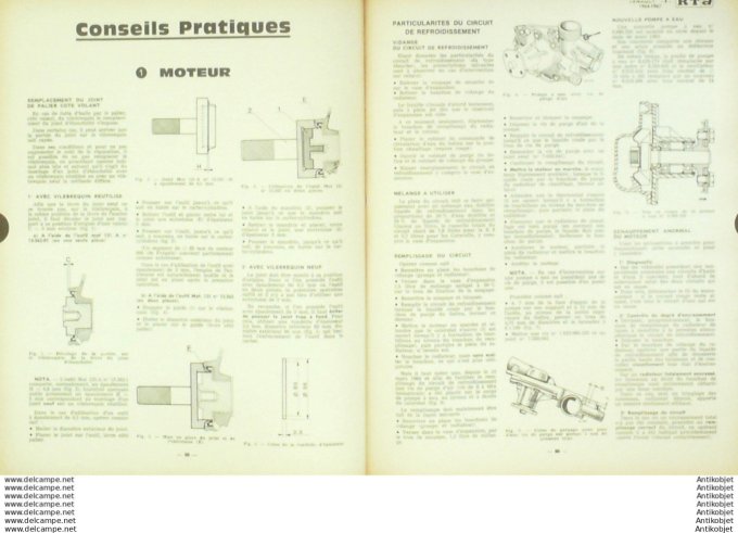 Revue Technique Automobile Alfa Roméo Giulia Renault 8 1964-1967  #252