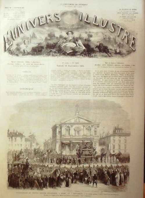 L'Univers illustré 1865 # 468  St-Germain (78) Panama Humaita Italie Trieste Rome Bonaparte    