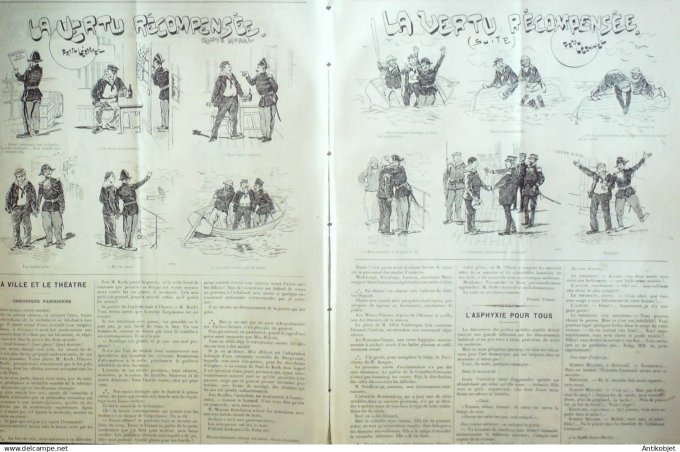 Le Journal Amusant 1890 n°1786 Parents m étallis és D éplacement vertu r écompens ée