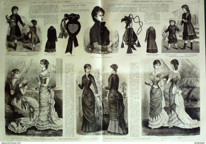 La Mode illustrée journal + gravure associée 1881 #  6