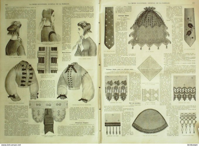 La Mode illustrée journal + gravure associée 1865 # 27