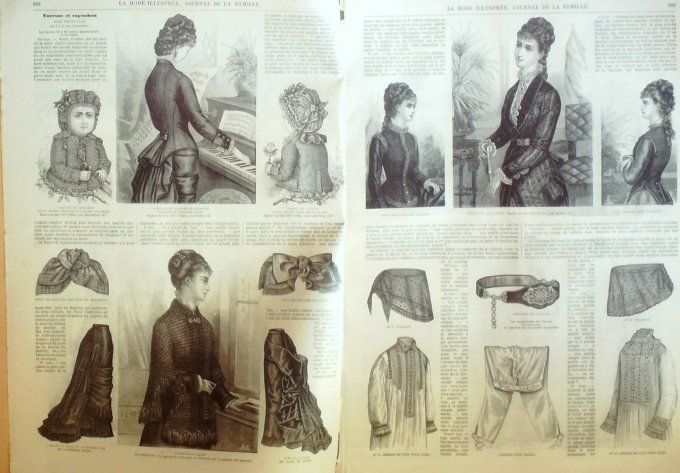 Journal Mode illustrée 1878 # 46 Robes en faye & tartan