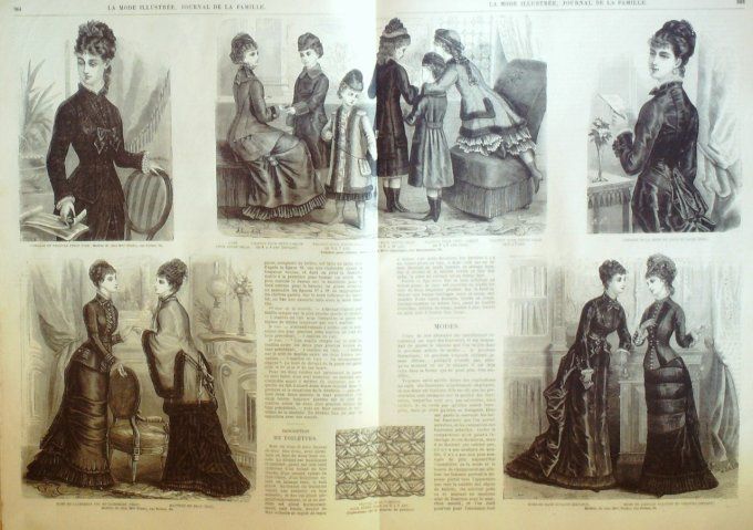 Journal Mode illustrée 1878 # 46 Robes en faye & tartan