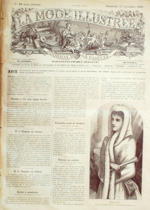 Journal Mode illustrée 1888 # 46 Chapeaux d'hiver 