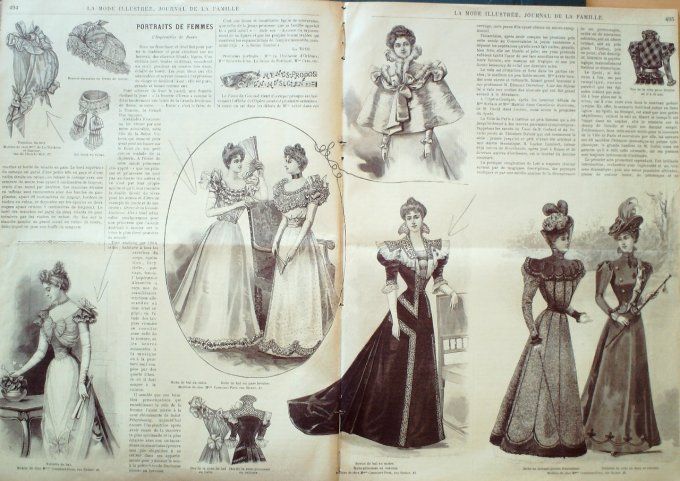 Journal Mode illustrée 1897 # 46 Toilette de dîner ou de réunion jupe de forme