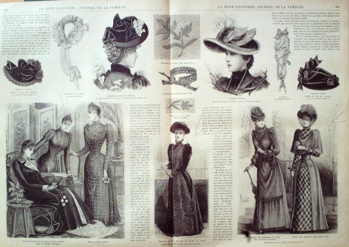 Journal Mode illustrée 1890 # 46 Paletot en velours