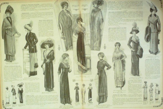 Journal Mode illustrée 1911 # 46 Costumes passementerie