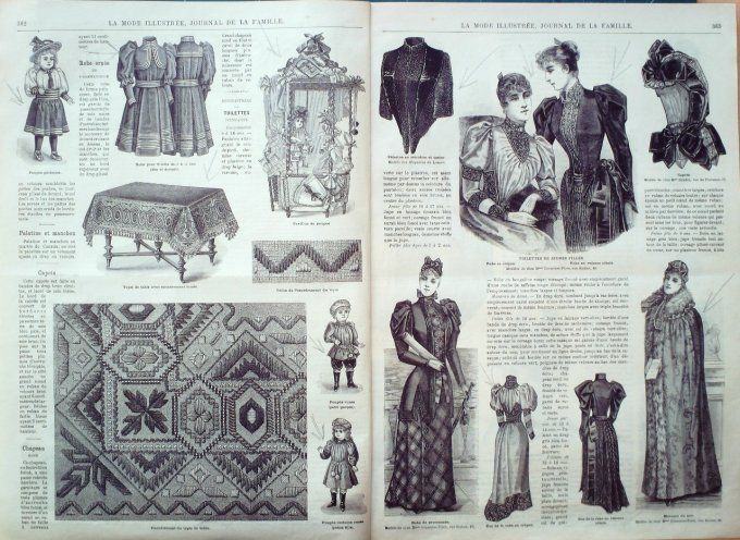 Journal Mode illustrée 1892 # 46 Robe de velours